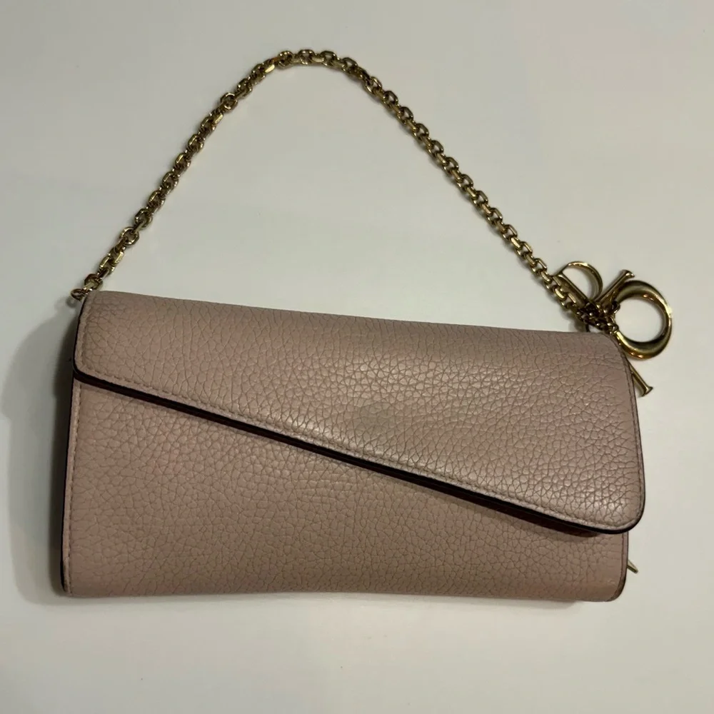 Dior leather saddle wallet on chain